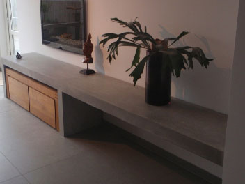 beton cire tv meubel